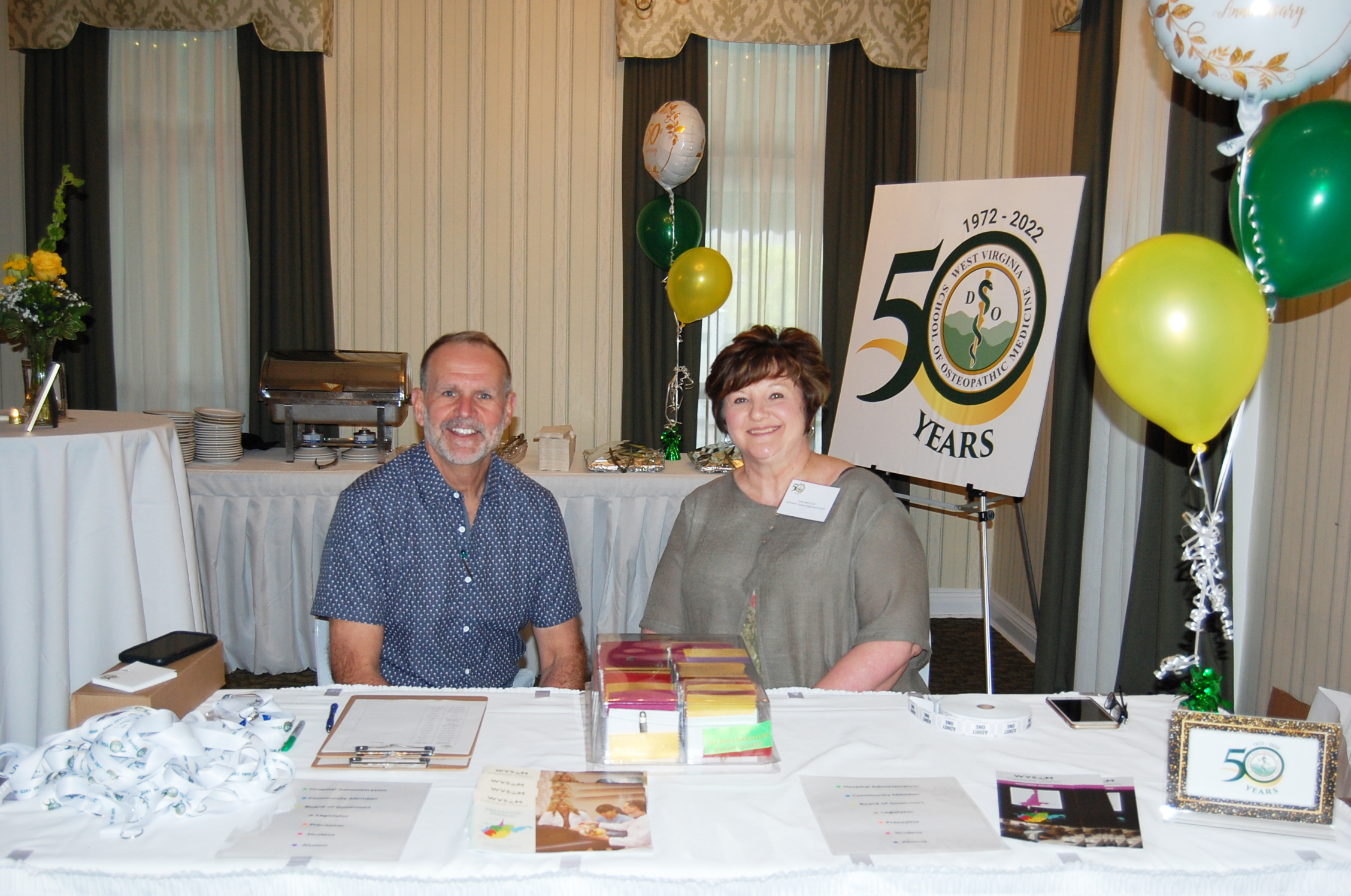 Registration table for event managed by SWC Director-Northern, Mary Fitch and one other 