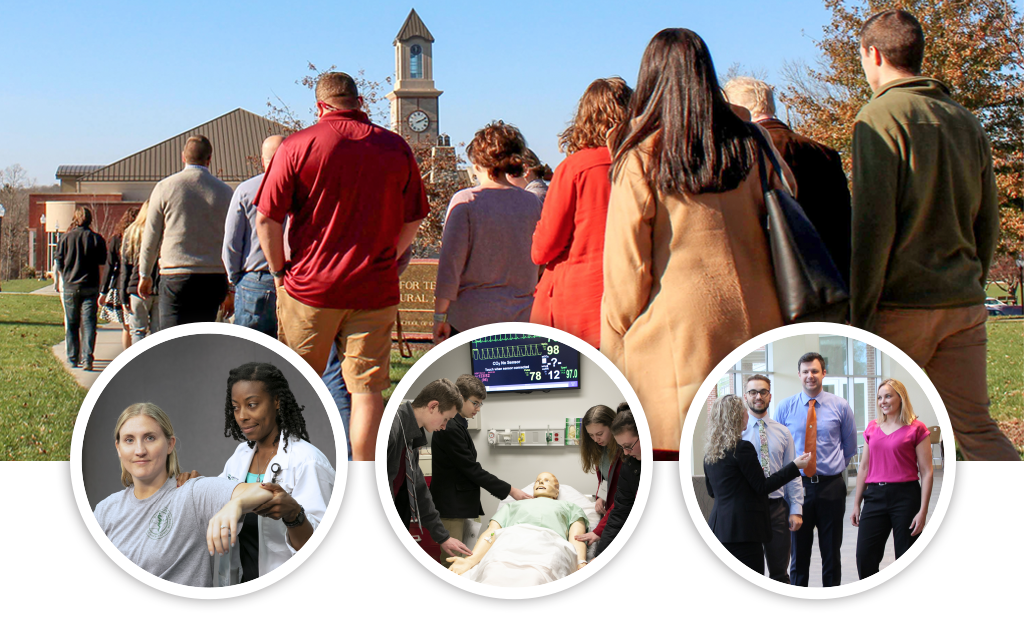 Multiple images showing open house