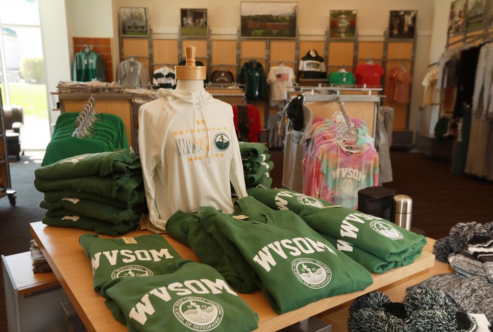 WVSOM branded clothes in the Campus Store