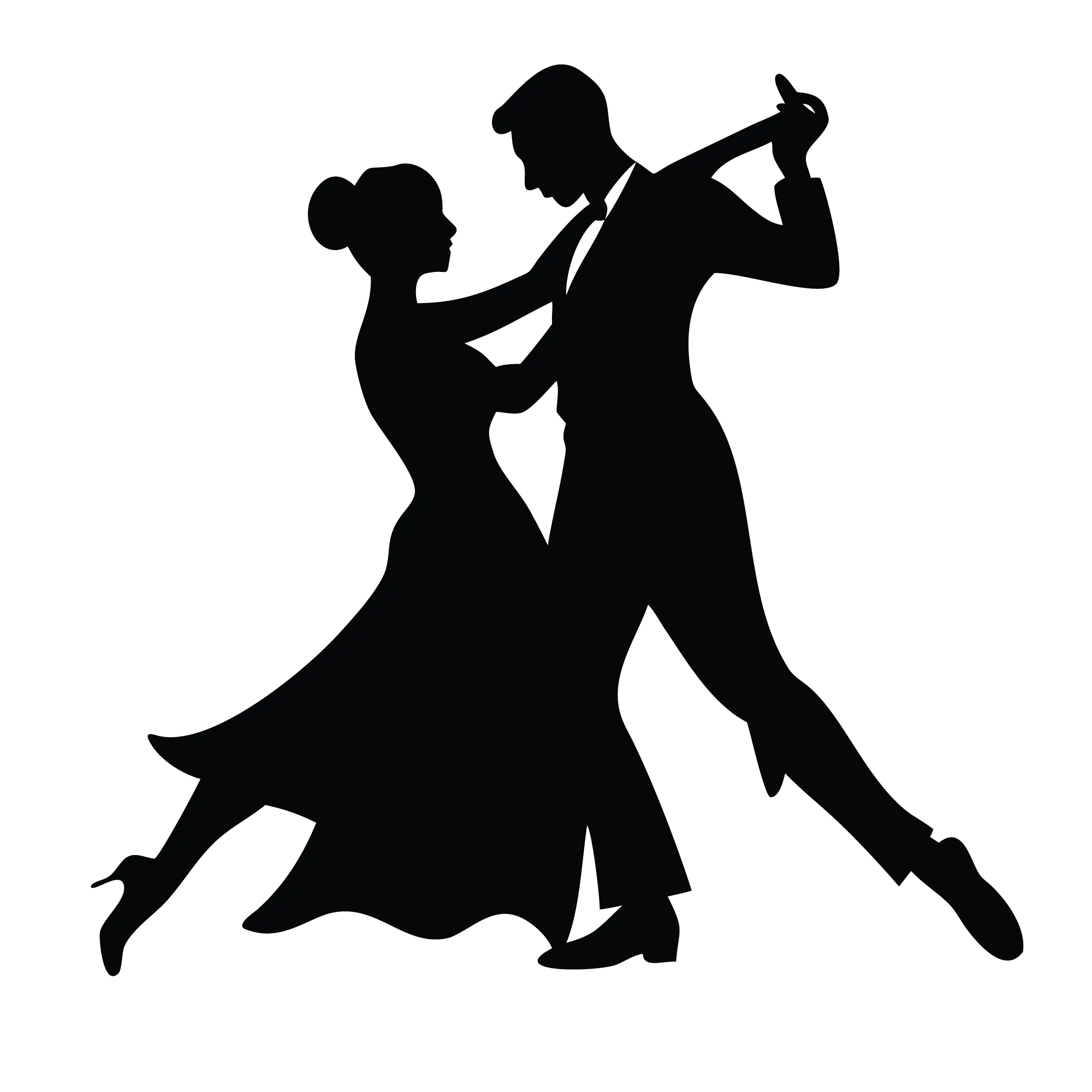 silhouette of couple dancing